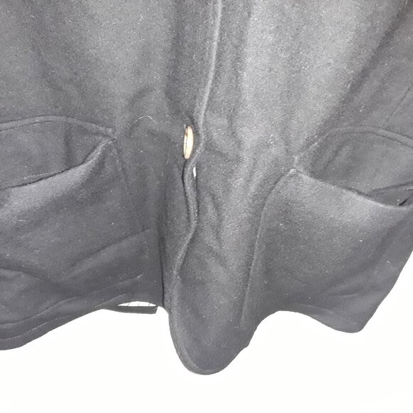 The Limited Edition ladies XS wool black coat w/gold/black stripres satin liner. - Picture 2 of 5